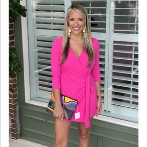 Karlie Hot Pink Wrap Romper - Small